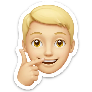 Yellow Face doing the index finger thumb tap/pinch with a kissy face  sticker