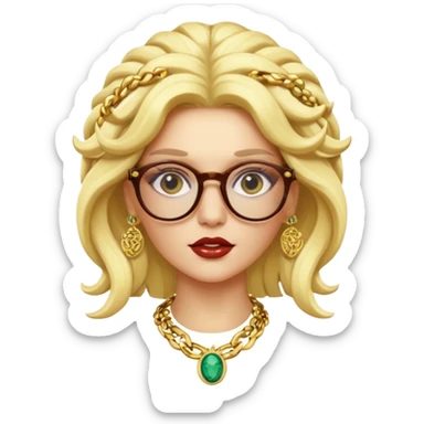 blondie Medusa Versace with glasses  sticker