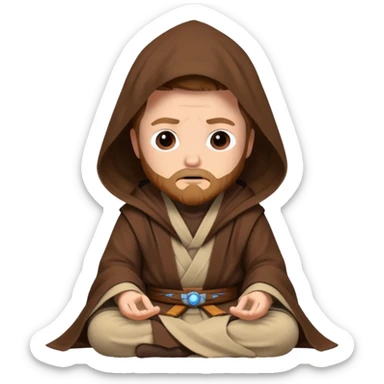 Make Obi-Wan meditating position with jedi robes sticker