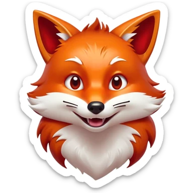 Cinematic Comical Fox Portrait Emoji, Head tilted dramatically with an exaggeratedly amused expression, featuring a striking red Fur with bold white patches and wide, expressive amber eyes filled with playful disbelief, Simplified yet hilariously expressive features, highly detailed, glowing with a slightly sassy glow, high shine, dramatic yet playful, stylized with an air of cheeky mischief, bright and endearing, soft glowing outline, capturing the essence of a spirited and over-the-top fox, so meme-worthy it feels like it could side-eye its way into woodland internet fame instantly! sticker