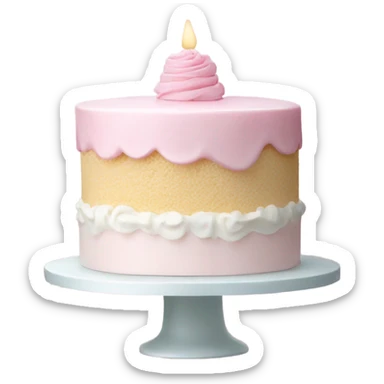 pastel pink and white cake sticker
