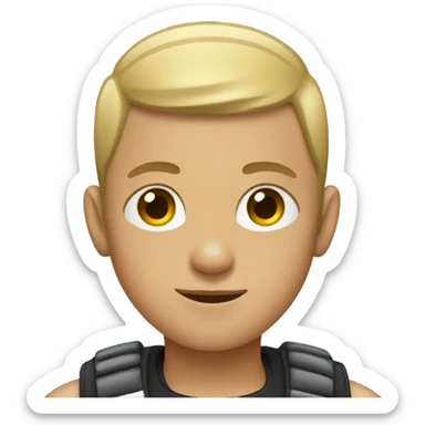 Boy with buzzcut and outfit  sticker