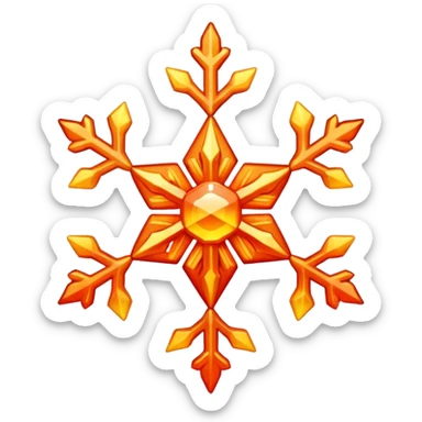 fiery snowflake sticker