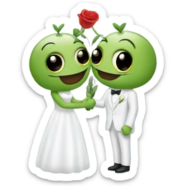 Two caterpillars getting married sticker