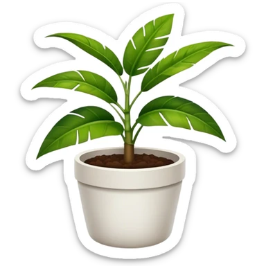A tropical plant  in a small pot sticker