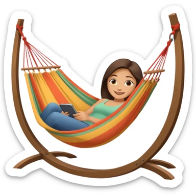 person lounging in a hammock, peaceful sticker