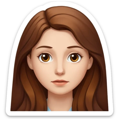 Mulher branca de cabelos castanhos compridos sticker