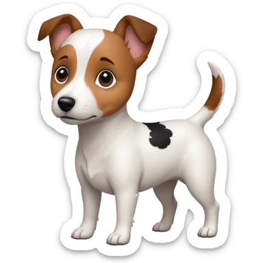 a white jack russell the size of a kelpie sticker