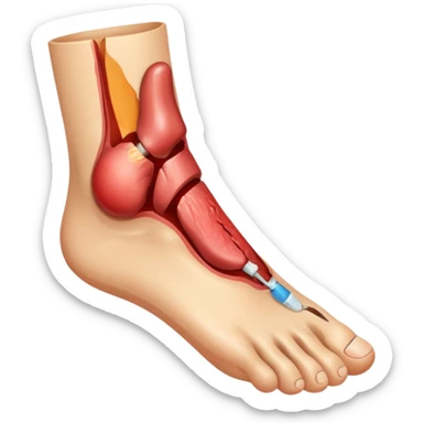 ein fuss mit verletzung diabetischer fuss sticker