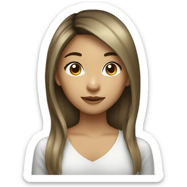 asian girl with highlights sticker