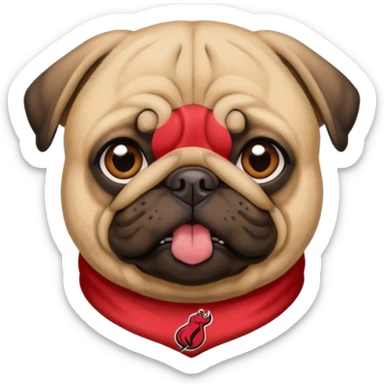 miami heat logo pug dog sticker