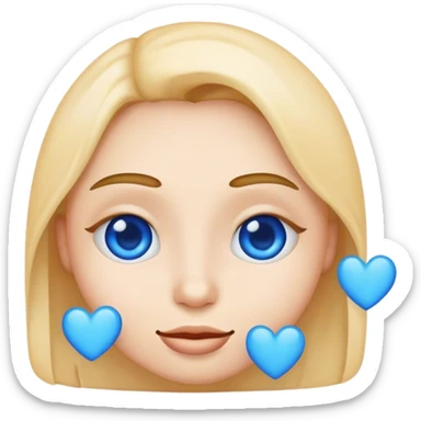 emoji face with blue hearts instead of eyes sticker
