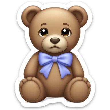 Teddy bear with a Periwinkle bow sticker