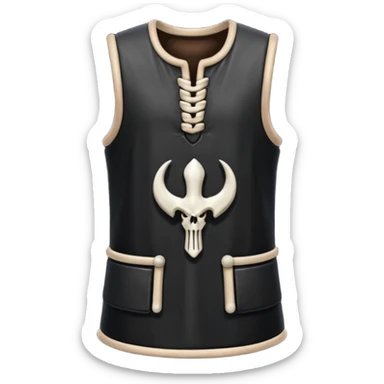 A sleeveless leather tunic stitched with bone needles.









 sticker
