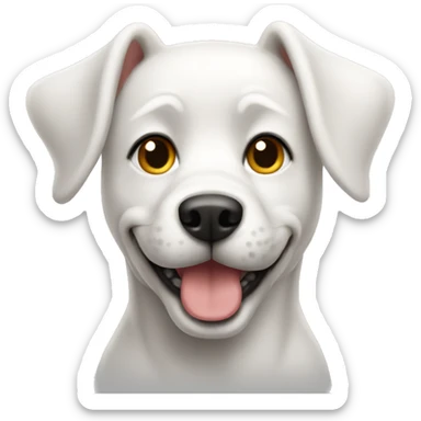 Dog white bday sticker