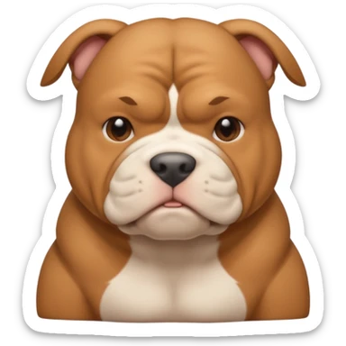 light brown pocket bully facing forwards, head and shoulders sticker