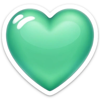 un corazón de color verde agua  sticker