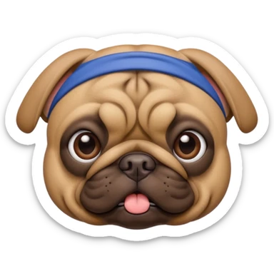 Brown (pug crossed with french bulldog) dog I'd like a 3D emoji sticker