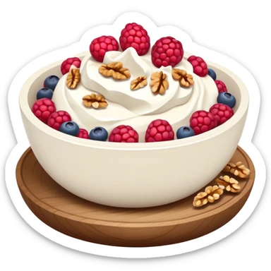 Skyr with smashed berries and peeled walnuts sticker