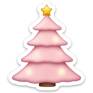 light pink christmas tree with lights sticker
