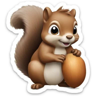 squirrel holding an acorn emoji
 sticker