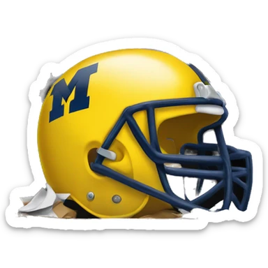 University of Michigan football helmet in a dumpster  sticker