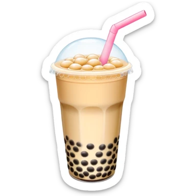 bubble tea with tapioca pearls sticker