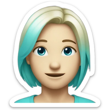 An simple aqua blue smiley sticker