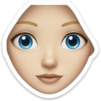 White woman with long blonde hair blue eyes and white cat with heterochromia sticker