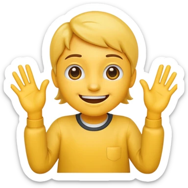 emoji with hands on each side and younger sticking out  sticker