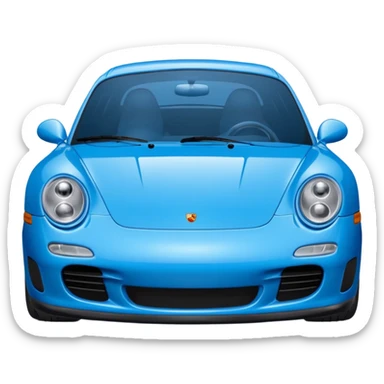 2004 blue porsche carrera with eyes sticker