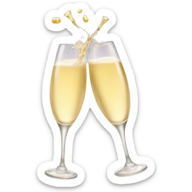 two champagne glasses cheering sticker