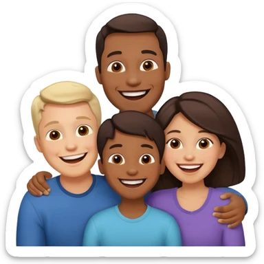 an american couples with 3 children in the age of school sticker