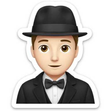 Bow Ties, Coats, and hat, man, modern sticker