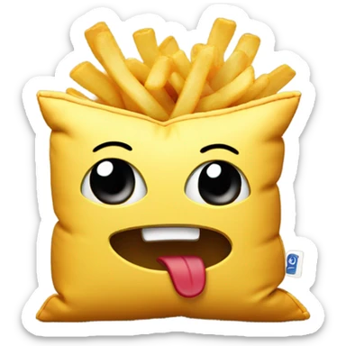 Pillow Eating FrenchFries sticker