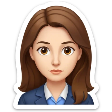 Strict female teacher with Long Brown hair sticker