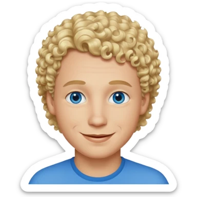 Man with blue eyes, short curly blonde hair and thick lips sticker