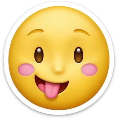 standard yellow emoji face leaning in for a kiss eyes rolled back tongue out playful sticker