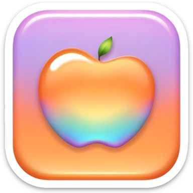 Iridescent pastel orange formal elegant sophisticated cultured neat pretty beautiful nifty app icon sticker
