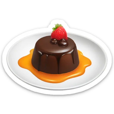 Dessert lava cake on a plate sticker