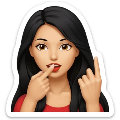 Chica mordiendose el dedo índice sexi sticker