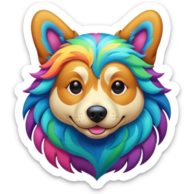 Psychedelic dog sticker
