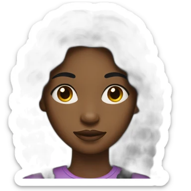 Black woman with long hair clodes one eye sticker