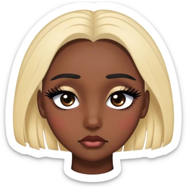 Fille triste avec des faux cil sticker