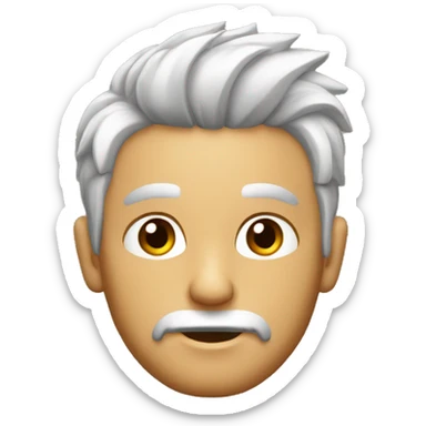 Hombre con pelo corto peinado hacia delante y con perilla sticker