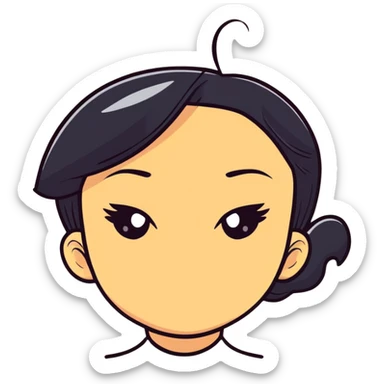 girl making a stank face sticker