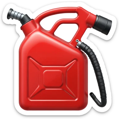 2d red gas can ios emoji with black nozzle sticker