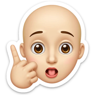 cartoon face, no tongue, both index fingers pointing at cheeks, expressing shyness or playfulness sticker