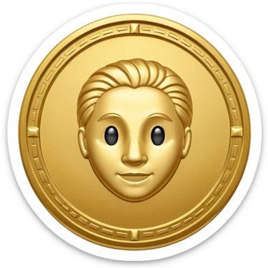 hey help me generate a flat golden token that has only ther head of my companies mascot in the center can you do that for me? sticker