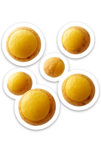 adipociti (cellule gialle) anatomiche realistiche fluttuano in aria sticker